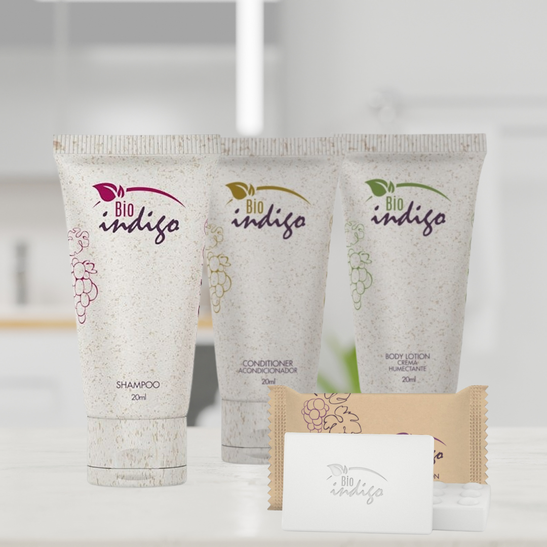 200 BioIndigo 20ml. Incluye Shampoo, Acondicionador, Crema y Jabon