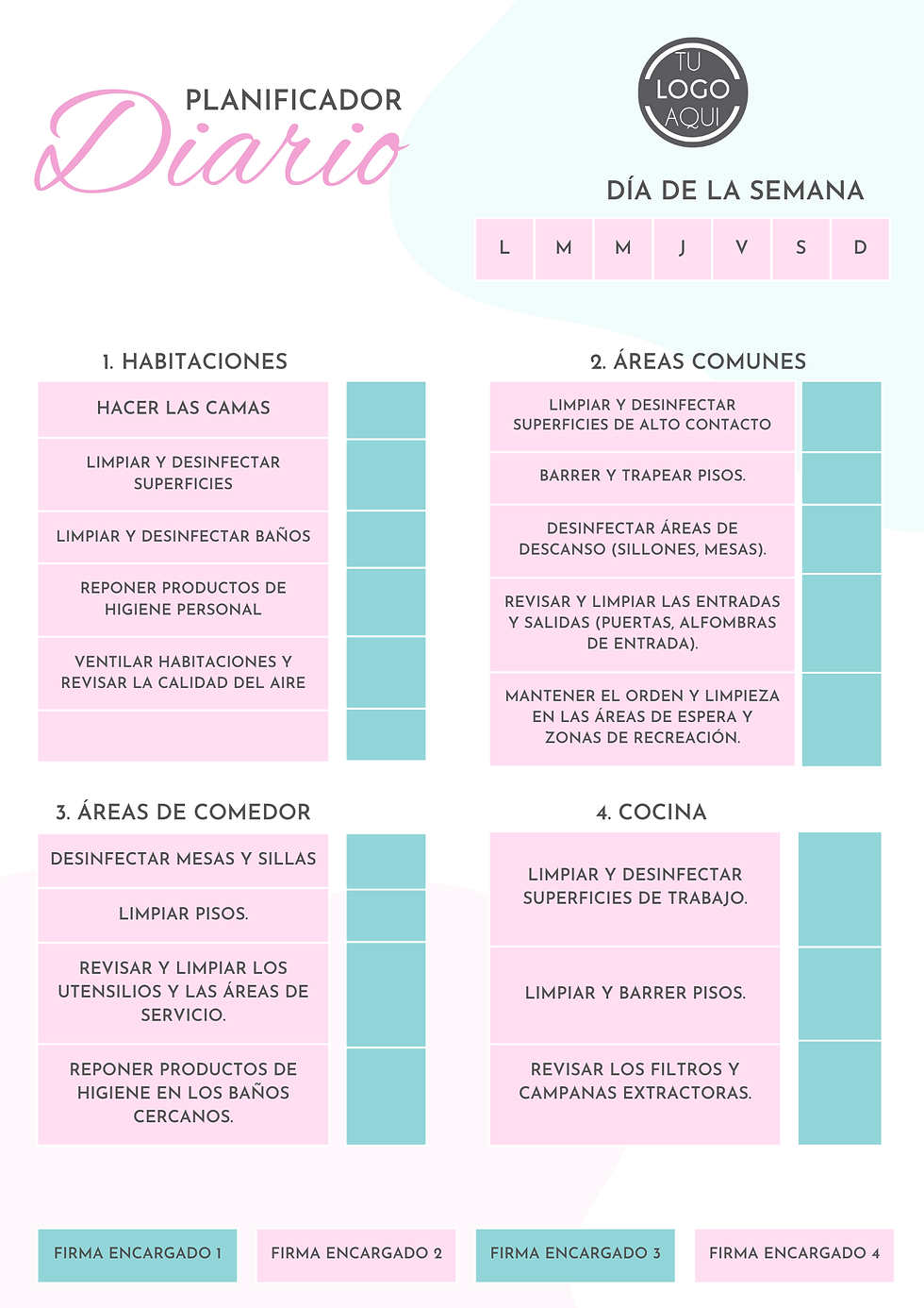 Planificador Imprimible de Limpieza y Mantenimiento