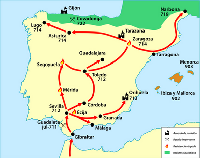 Map of the Umayyad Caliphate, 750 A.D. https://commons.wikimedia.org/wiki/File:Caliphate_750.jpg