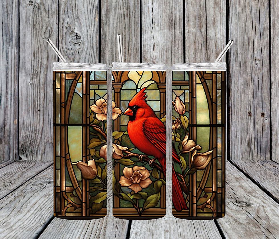 199TBLR Stain Glass Cardinal