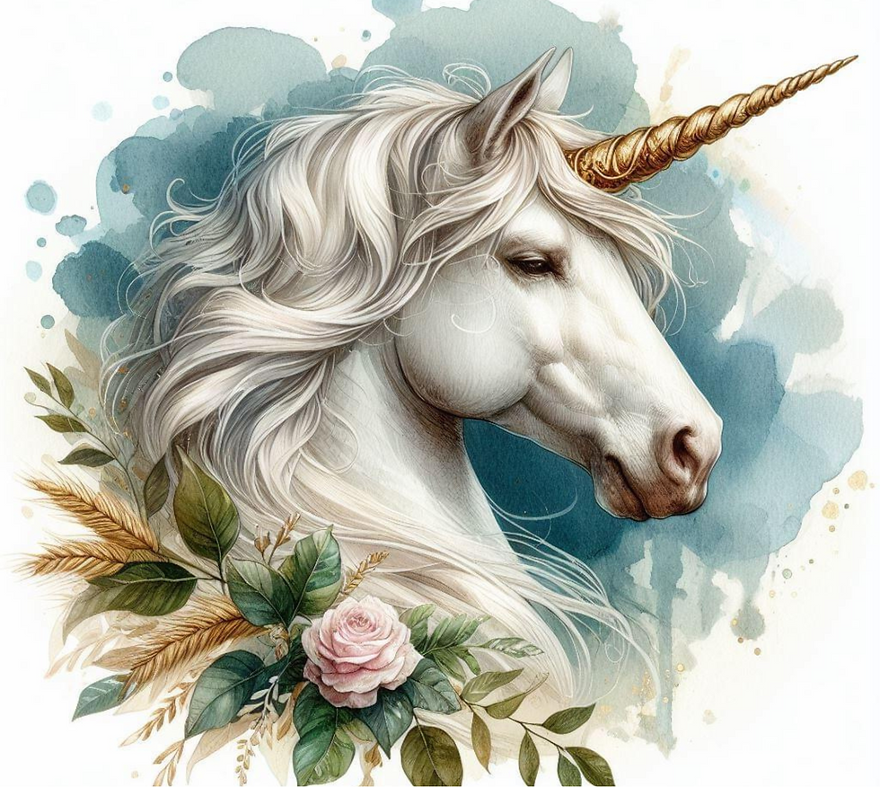 181T Watercolor unicorn-blue