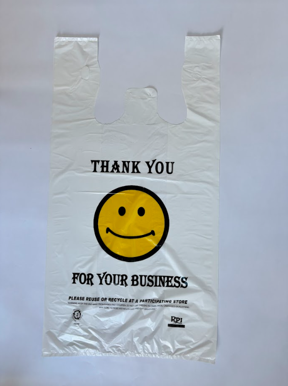1/6 White happy face RPI shoping bag 200pcs