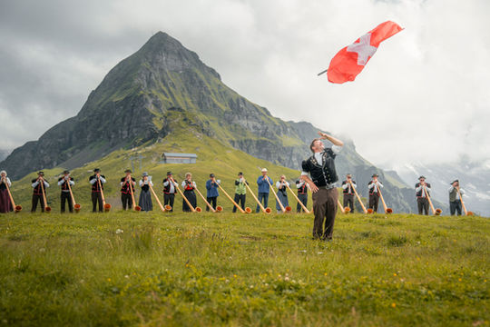 Alphorngruppe Echo vom Stockhorn, Thun; Alphorntreff Männlichen 25
