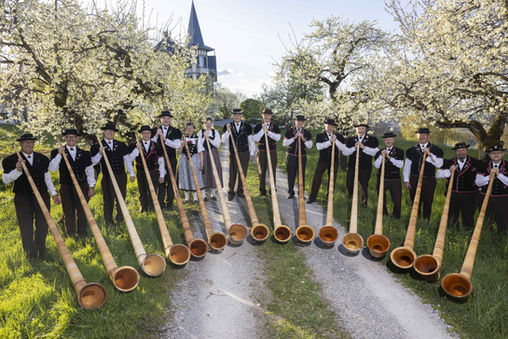 Alphorngruppe Echo vom Stockhorn am Thunersee