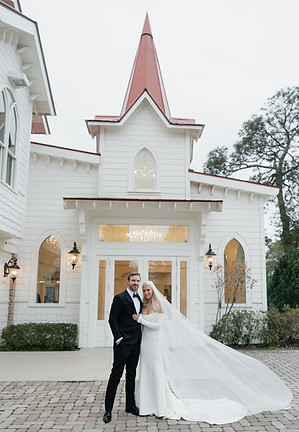 bride and groom at Tybee Island Chapel