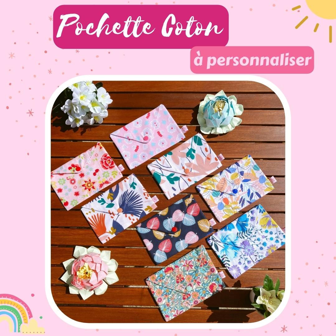 15x10cm - Pochette en Coton - A PERSONNALISER