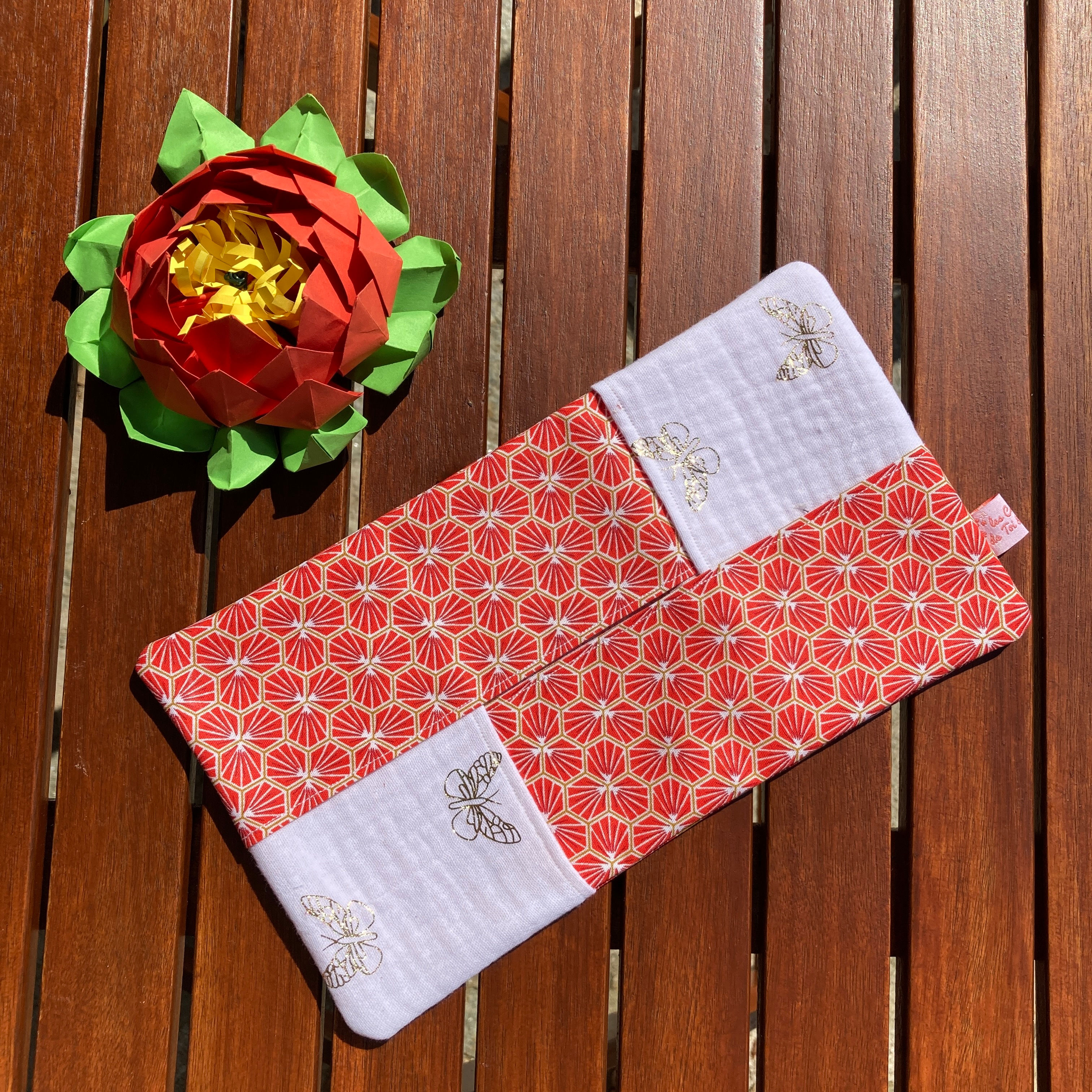 Housse à Mouchoirs en Papier - Motif Japonais Rouge