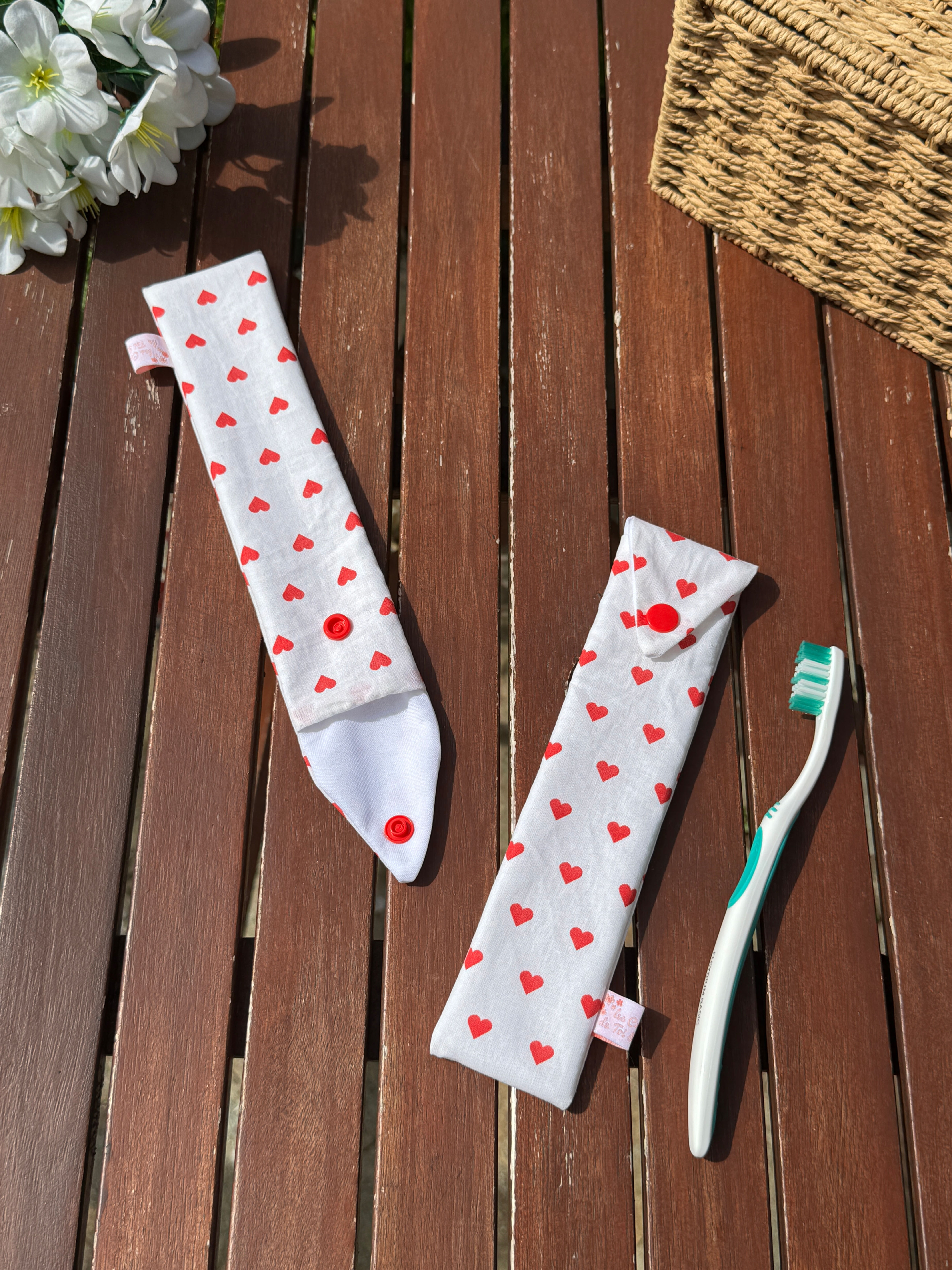 Etui à Brosse à Dents en tissu imperméable - JOLIS COEURS (#1115 #1116 #1117)