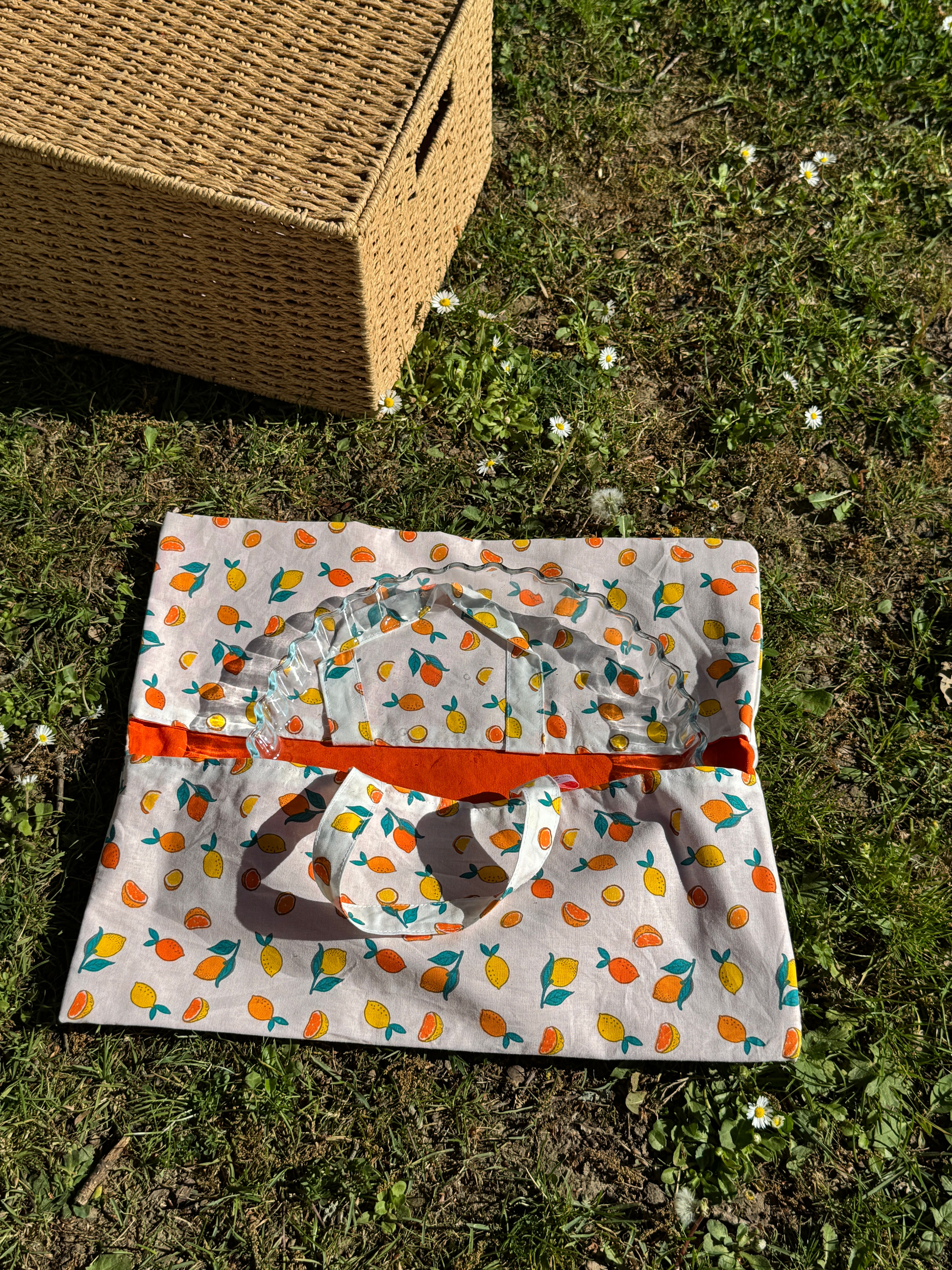 Sac à tartes simple réversible - ORANGES JOYEUSES #894