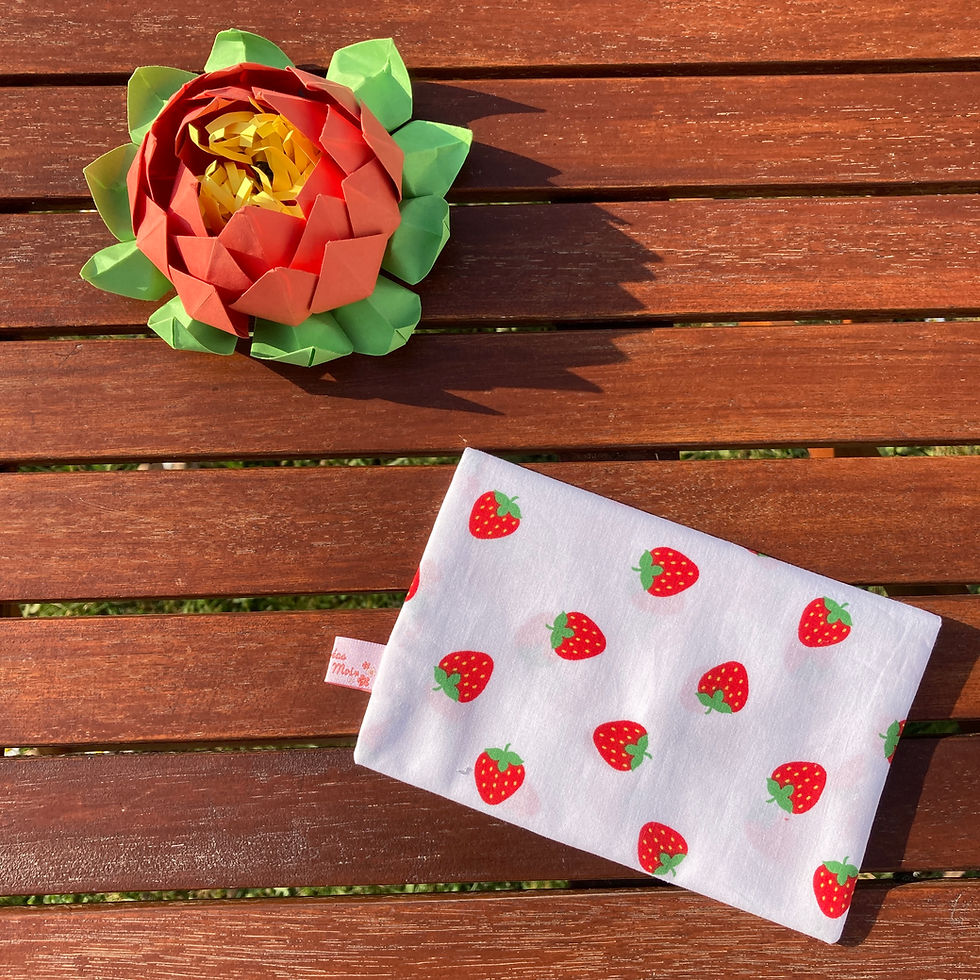 Miniature : 15x10cm - Grande Pochette Origami - FRAISE (#269)