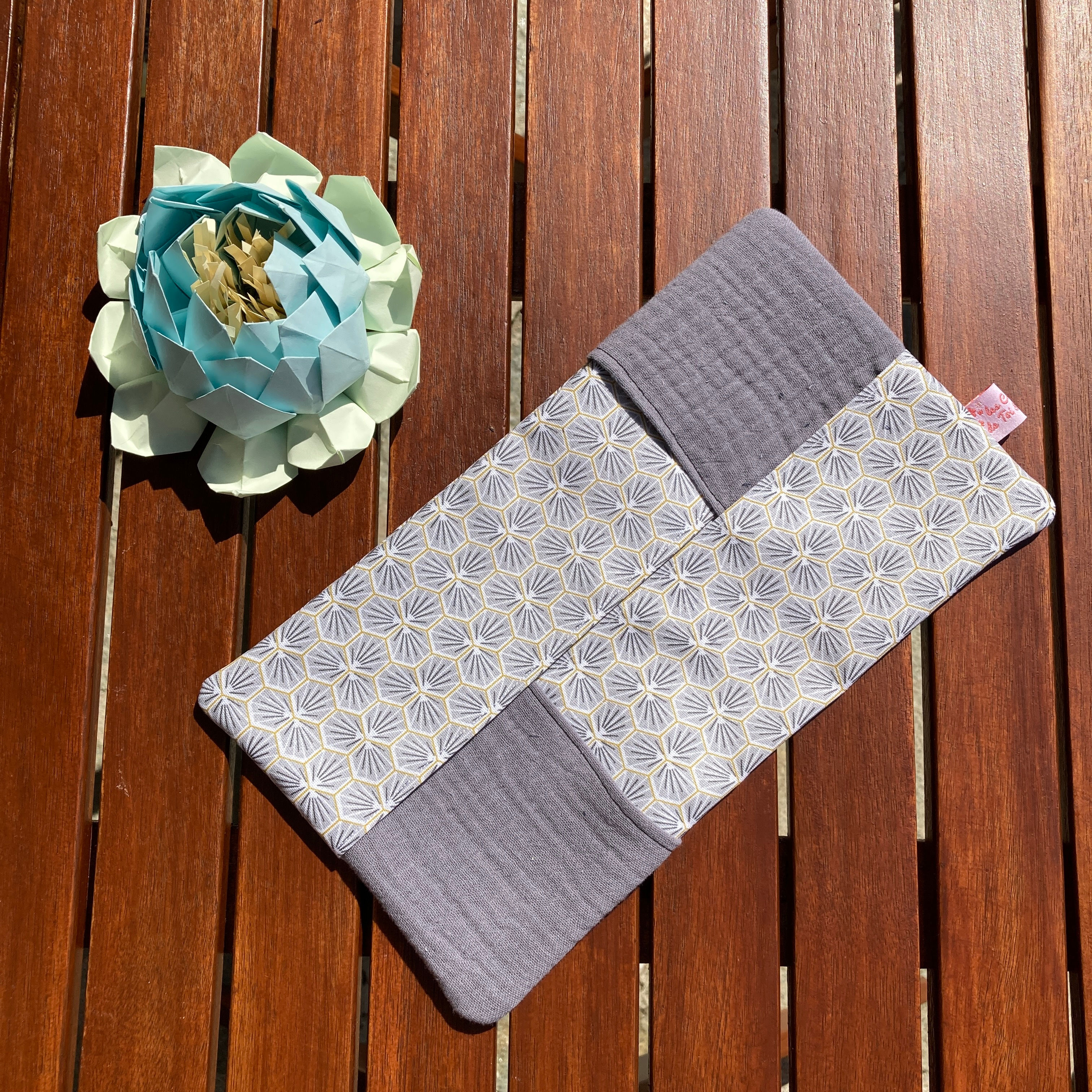 Housse à Mouchoirs en Papier - Motif Japonais Gris Clair