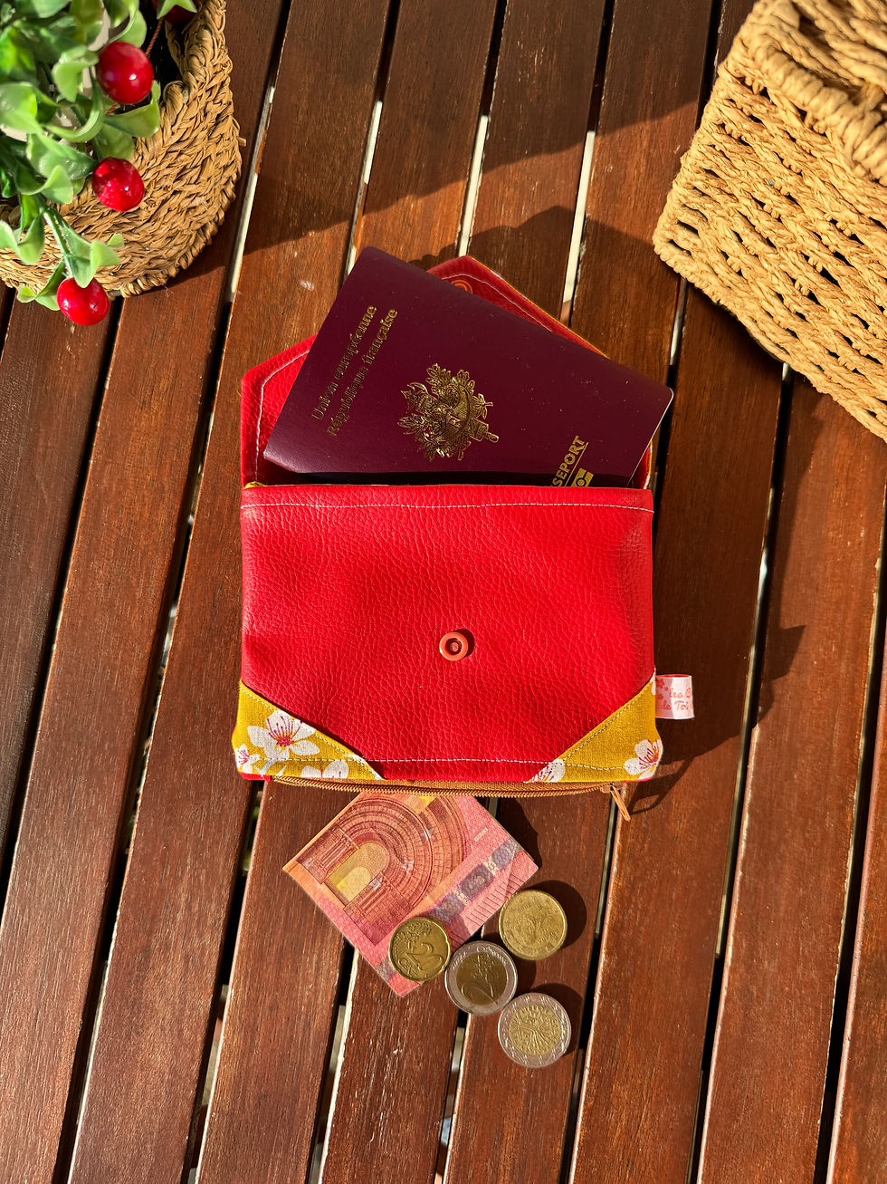 Miniature : Porte-monnaie double entrée - ROUGE AMANDIER CURRY (#1029)