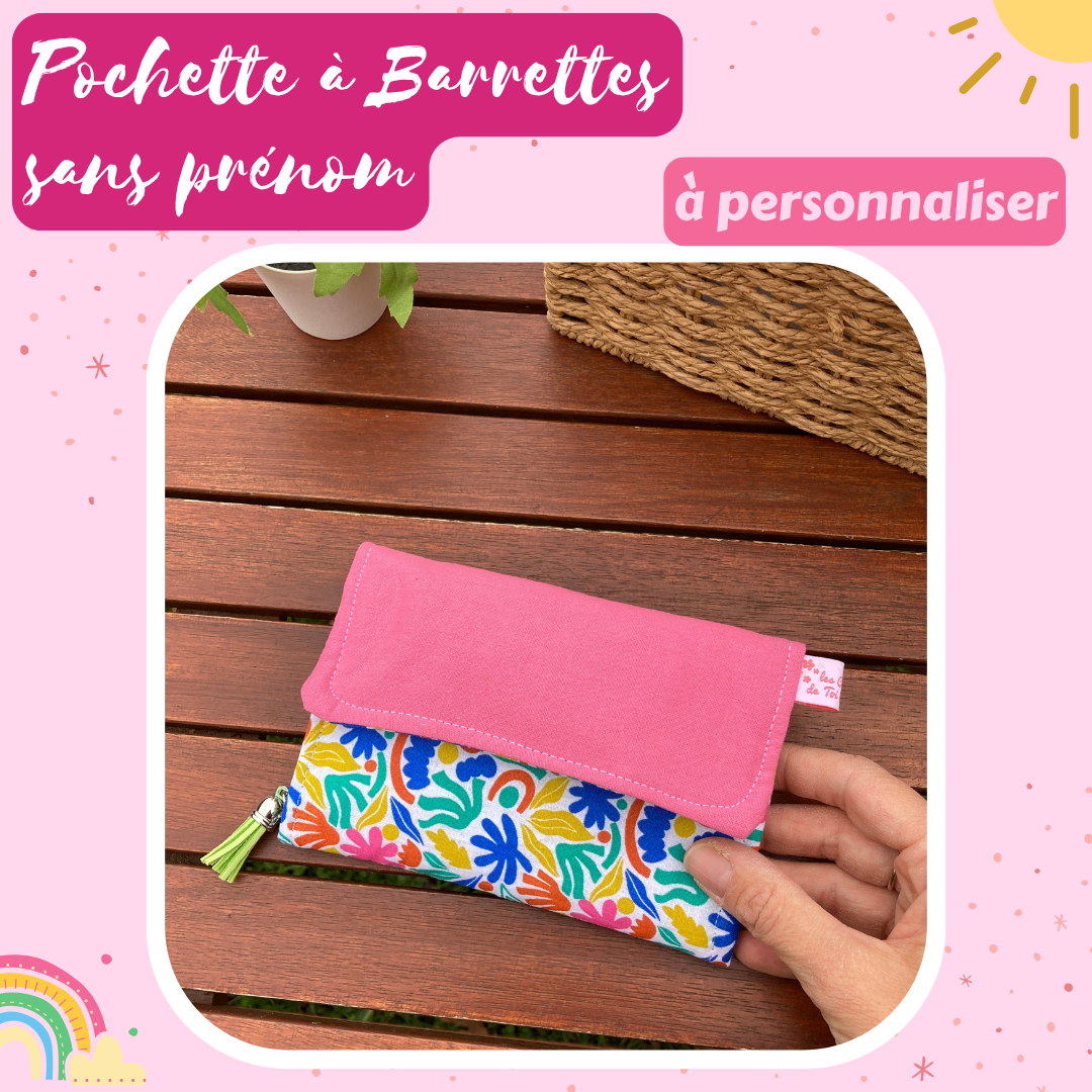 Pochette à barrette et élastique - A PERSONNALISER