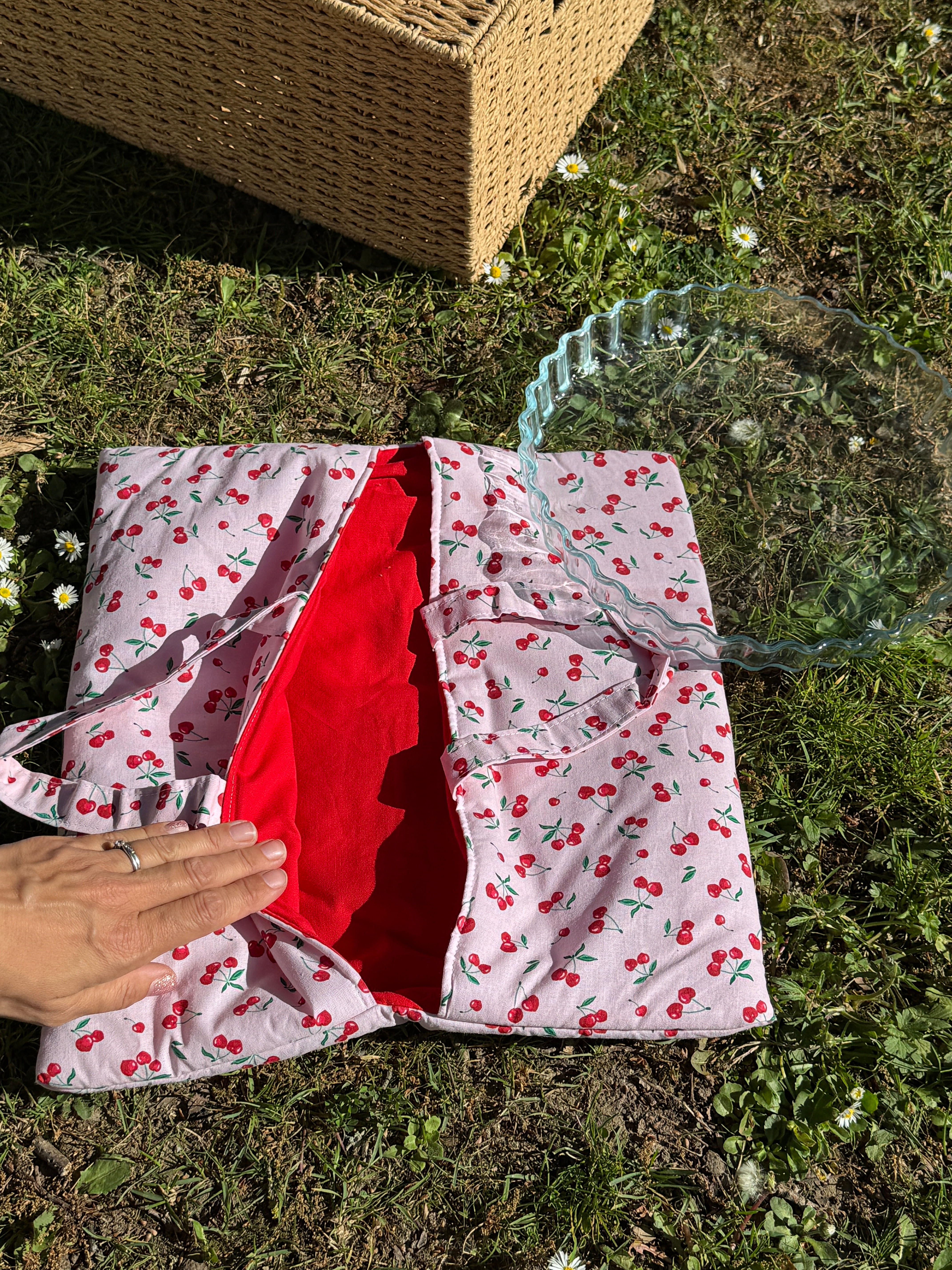 Sac à tartes molletonné réversible - CERISES intérieur ROUGE (#644)