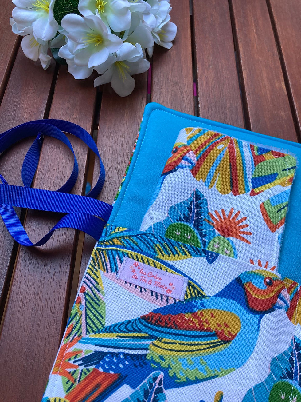 Miniature : Pochette à Couverts molletonnée - JUNGLE & BLEU