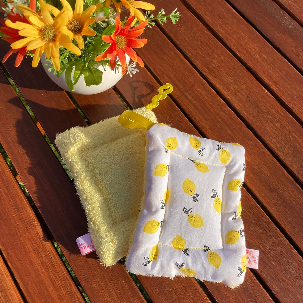 Miniature : Eponge Lavable en Coton et Eponge de Bambou / Coton (à l'unité)