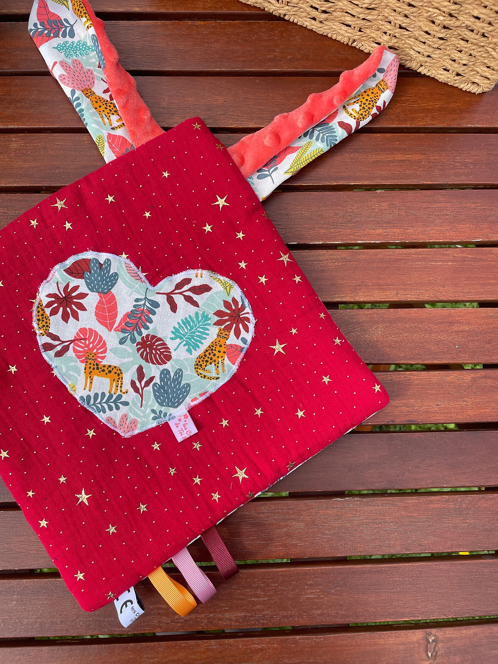 Miniature : Doudou plat LOVE - LEOPARD ROUGE ETOILE (#350)