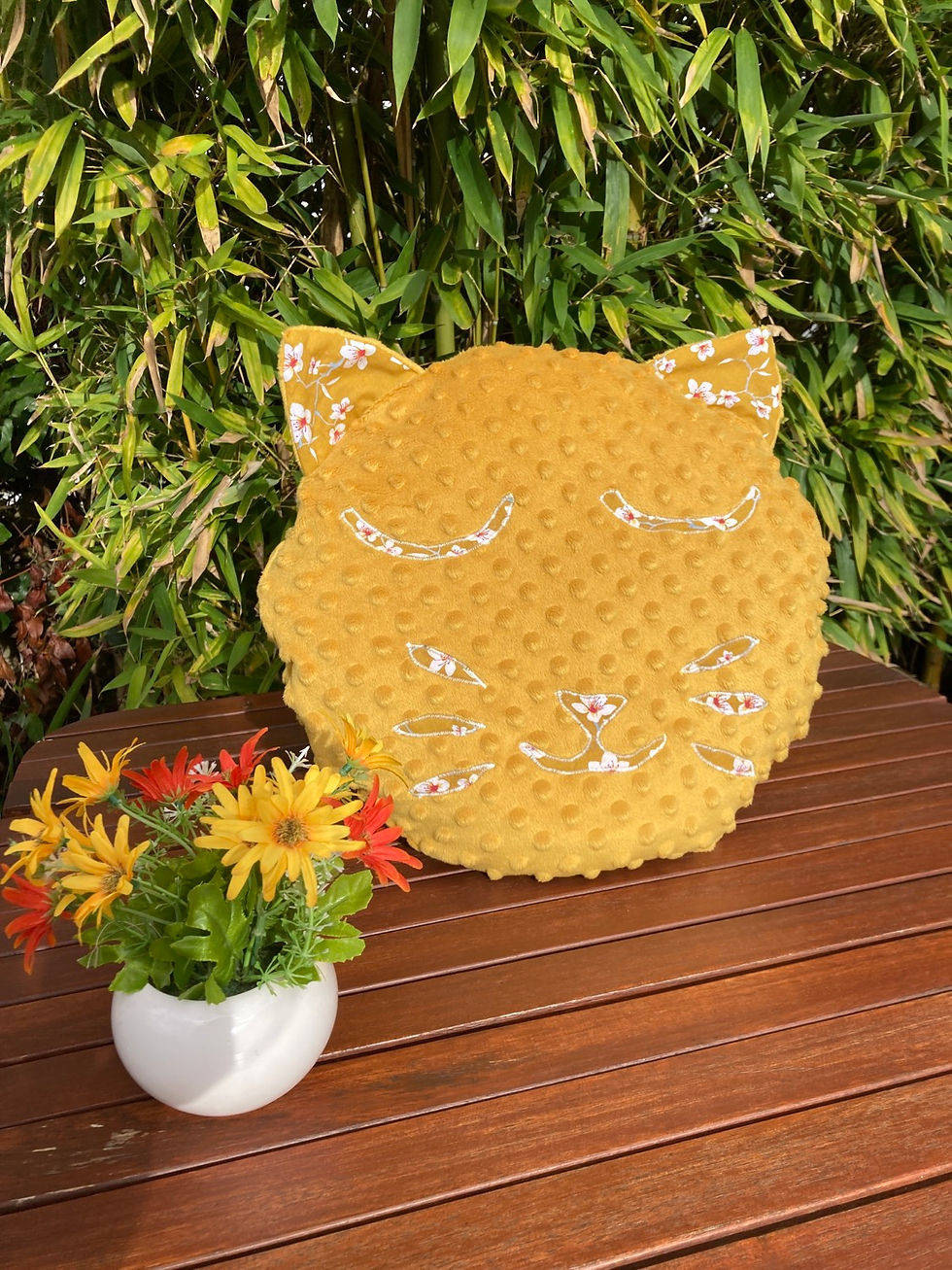 Miniature : Doudou COUSSIN CHAT - AMANDIER CURRY (#25)