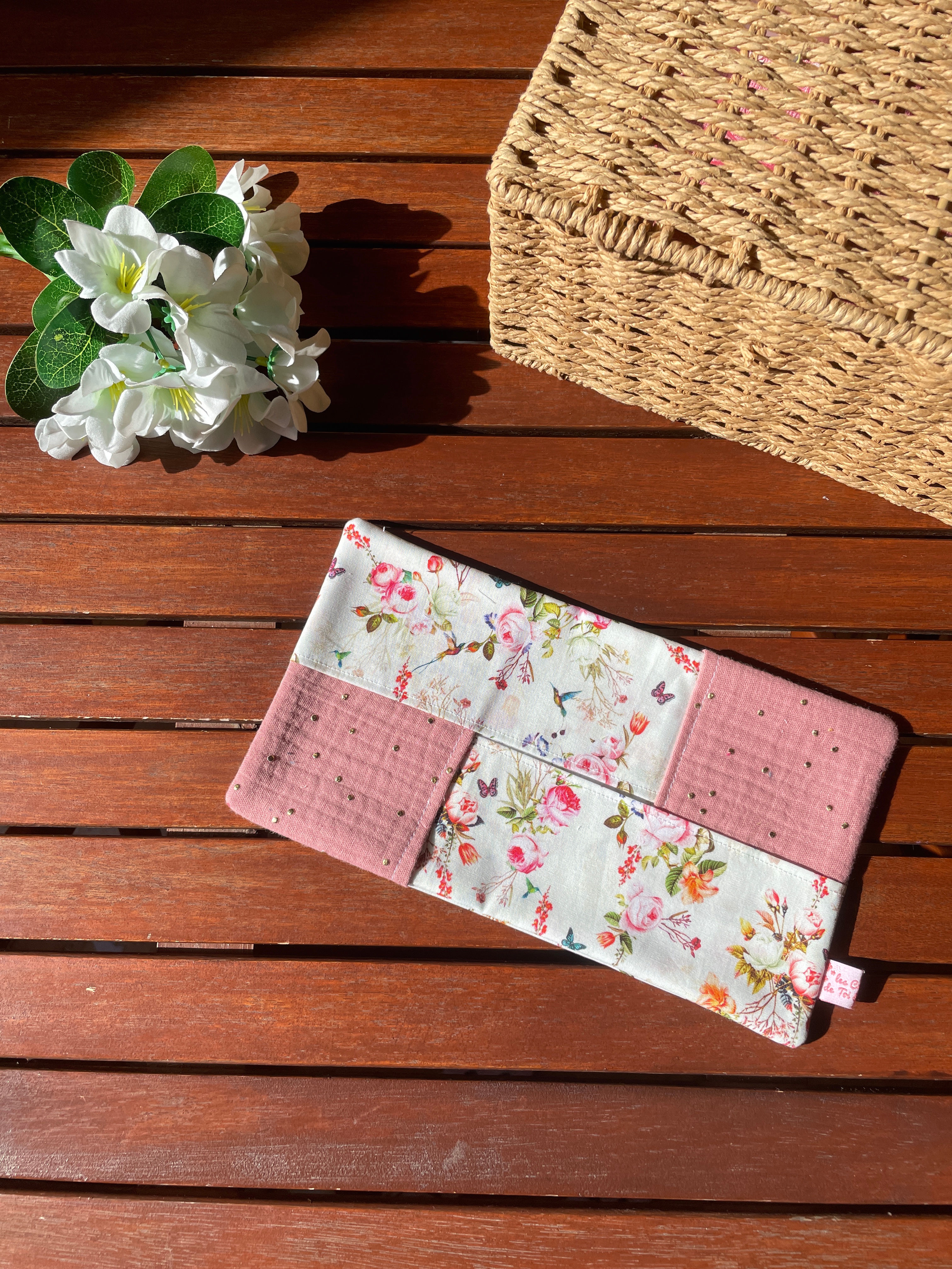 Housse à Mouchoirs en Papier - Motif ROMANTIQUE VIEUX ROSE (#132)