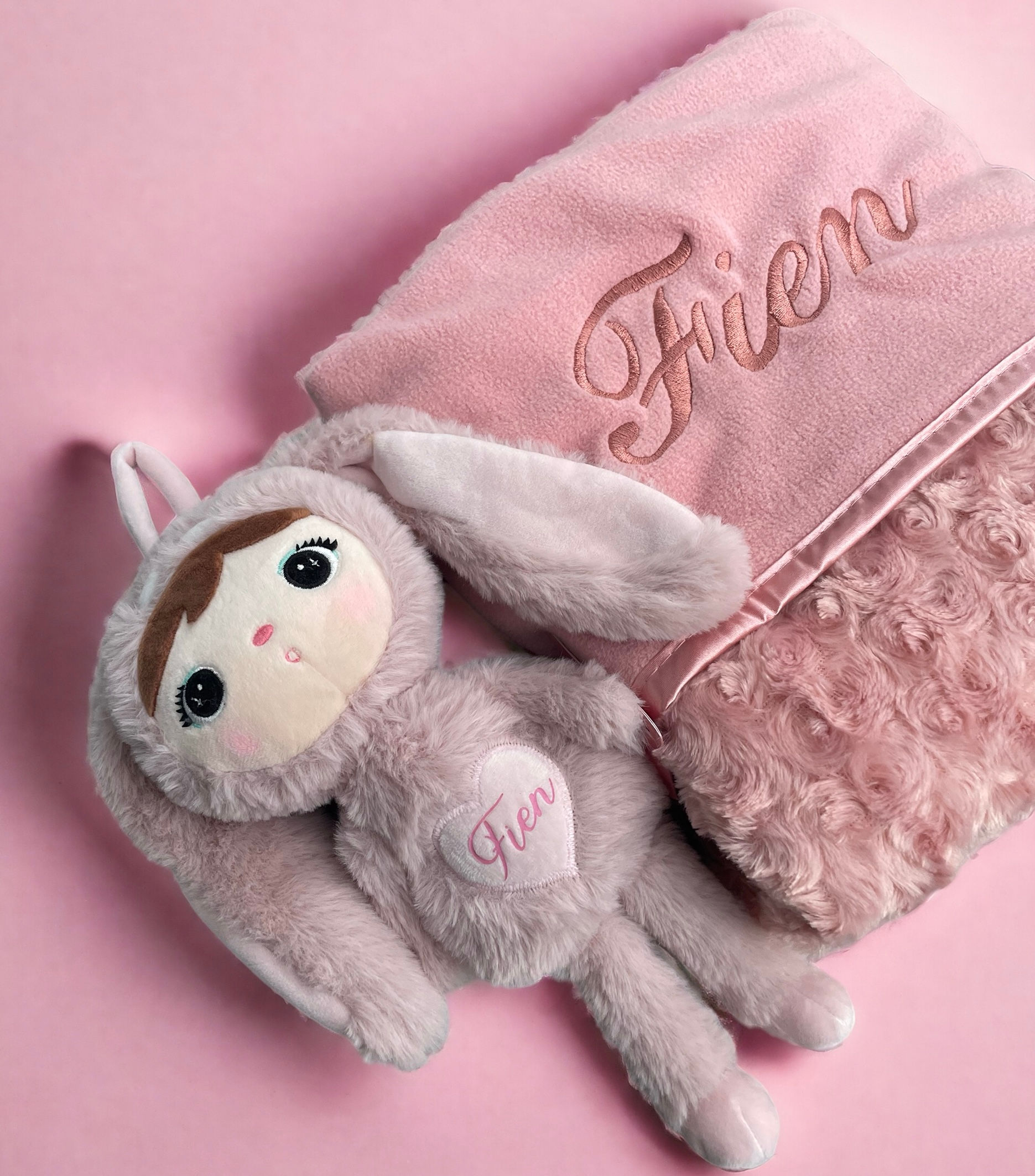 METOO knuffel konijn oudroze klein met naam