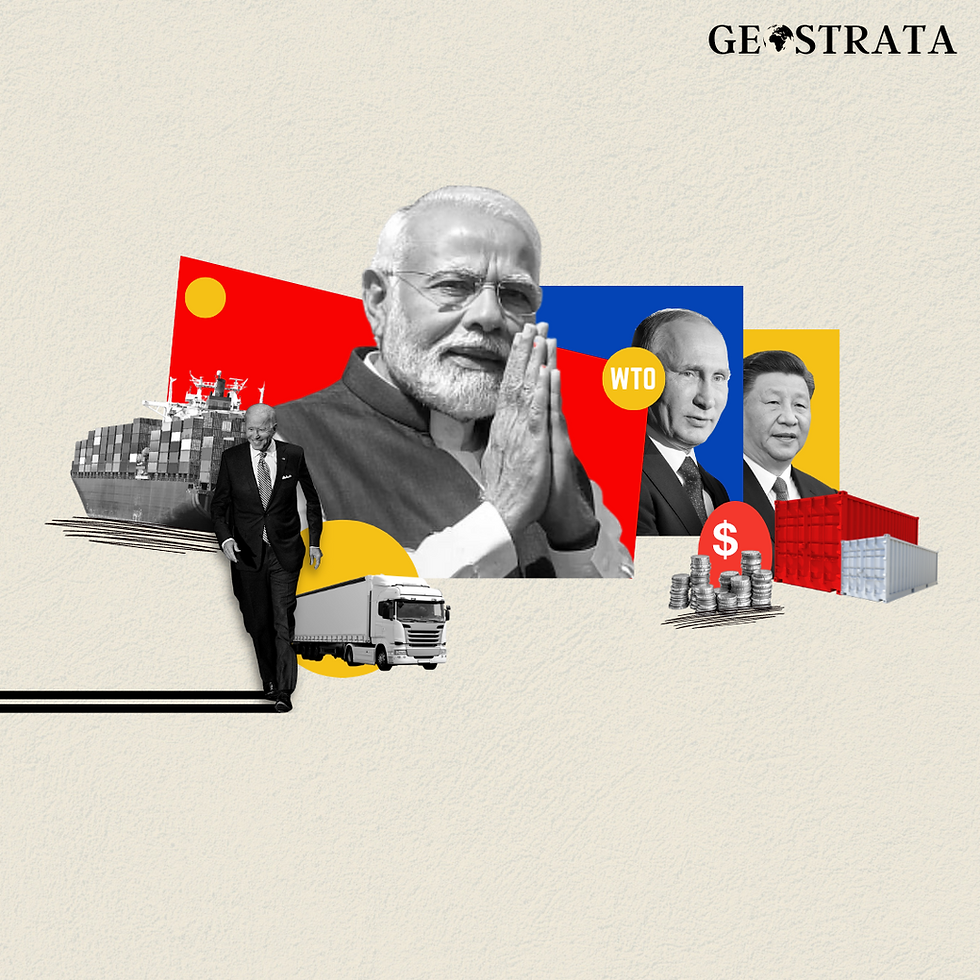 India's Prime Minister Narendra Modi, Russia's President Vladimir Putin, PRC's President Xi Jingping, WTO, Stocks, Trade, USA President Joe Biden