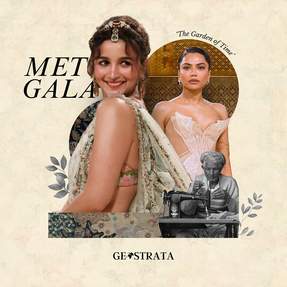 An Illustration on India at Met Gala - Celebrating Culture and Craftsmanship