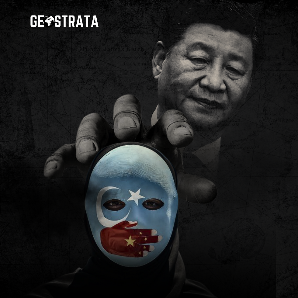 The Cover shows the plight of the Uyghur muslims in Xinjiang province of China