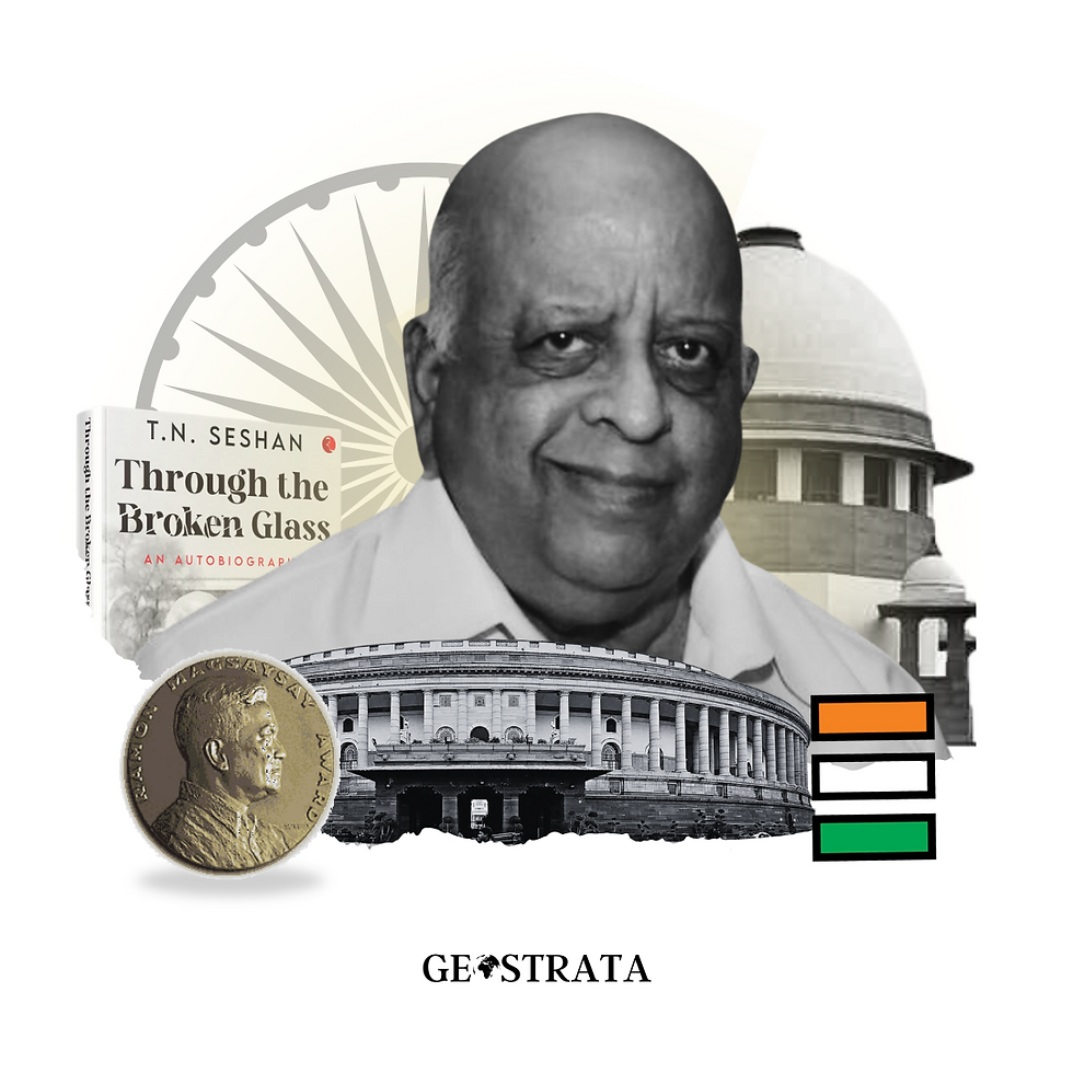 An Illustration on Through the Broken Glass - An Autobiography by TN Seshan