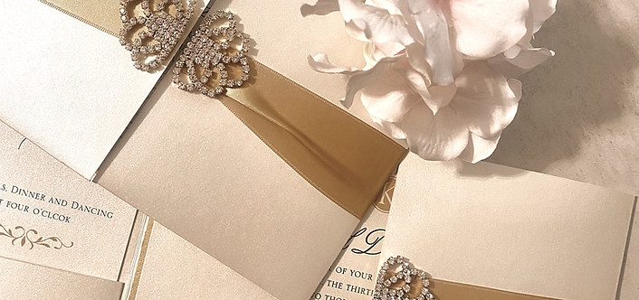 Buckle and Ribbon Pocket Invitation
