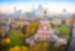 Russian historic cathedral and city skyline luxury travel