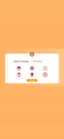 User login interface featuring avatar selection, allowing personalized and engaging profile setup for a fun experience.