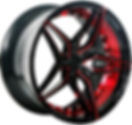 AC Wheels AC01 _ Staggered 20 Inch Rims (Set of 4 Wheels) - Gloss Black Red Inner Finish -