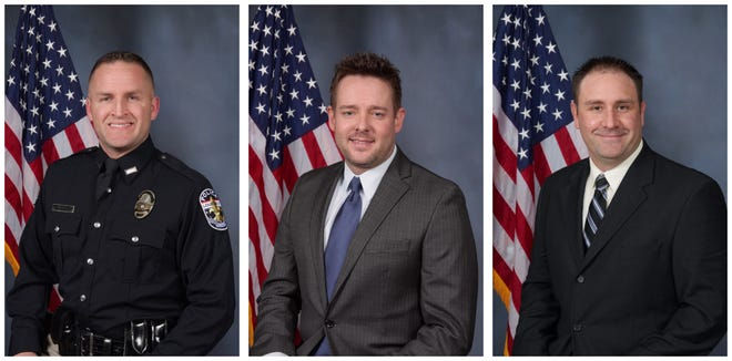 The LMPD officers who fired their guns in Taylor's apartment: Brett Hankison, Jonathan Mattingly, and Myles Cosgrove (Photo Credit: LMPD)