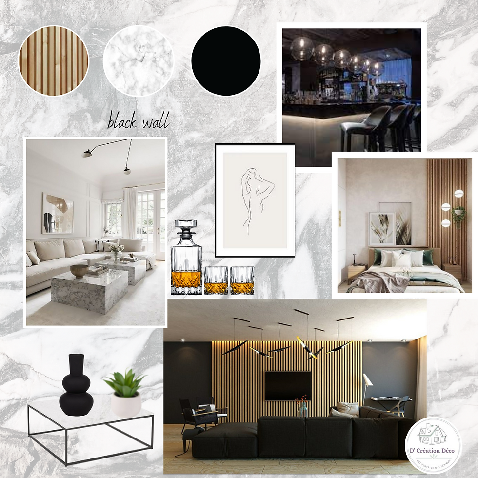 black wall