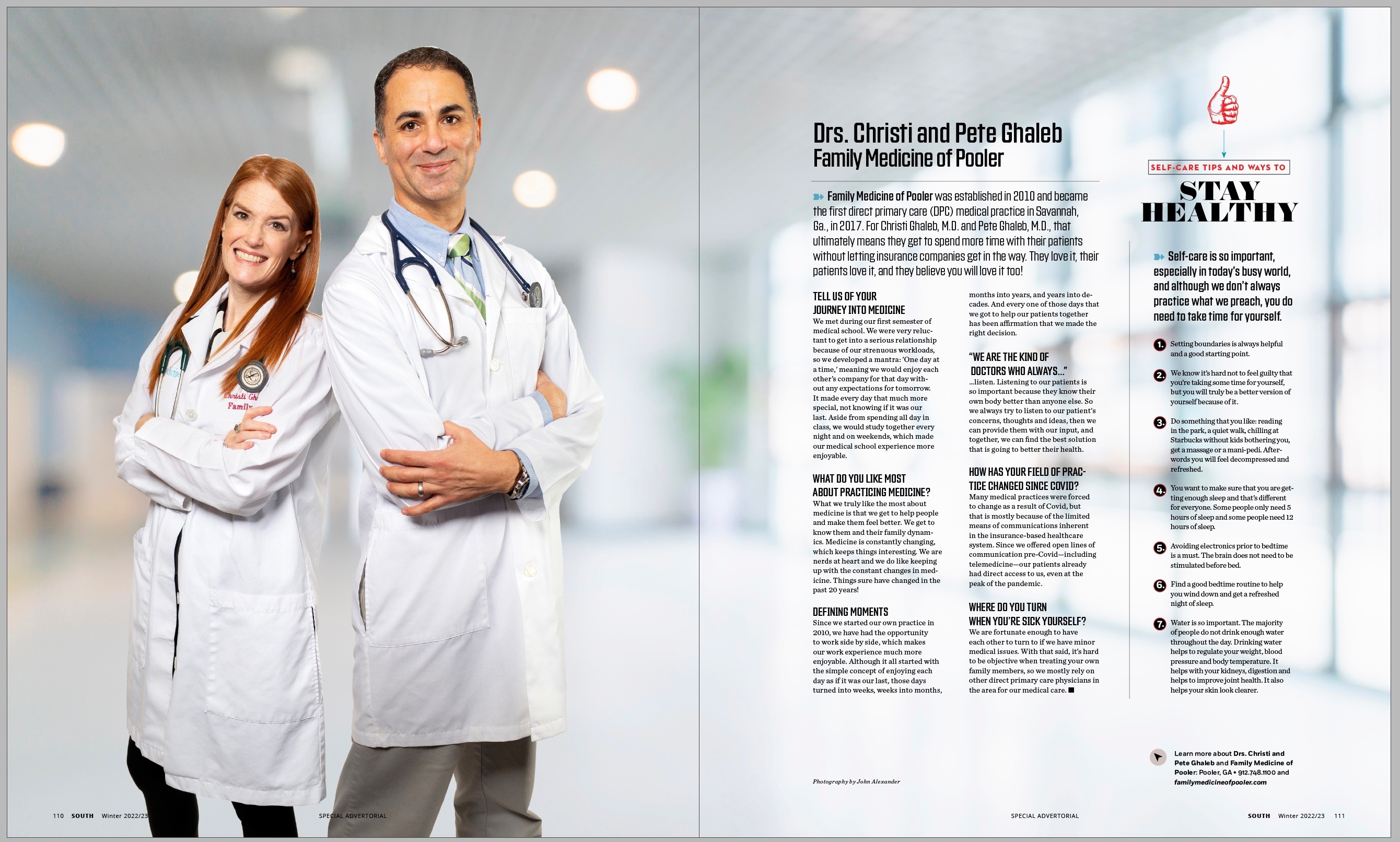 Drs. Christi and Pete Ghaleb featured by South Magazine