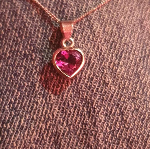 Amethyst Heart Necklace Of D
