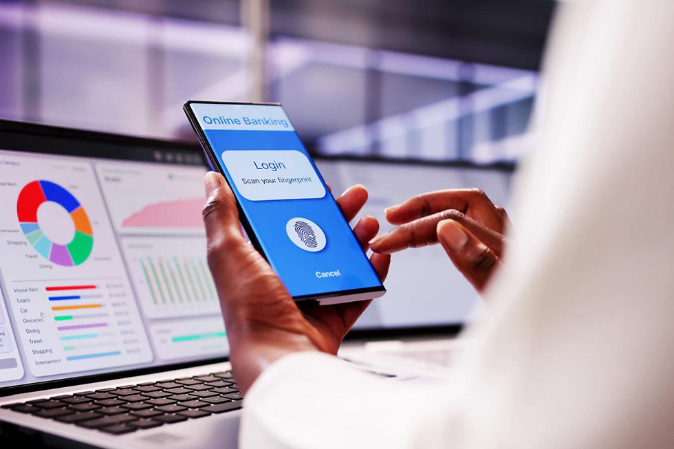 Nigerian entrepreneur using digital banking tools to grow and manage a small business”