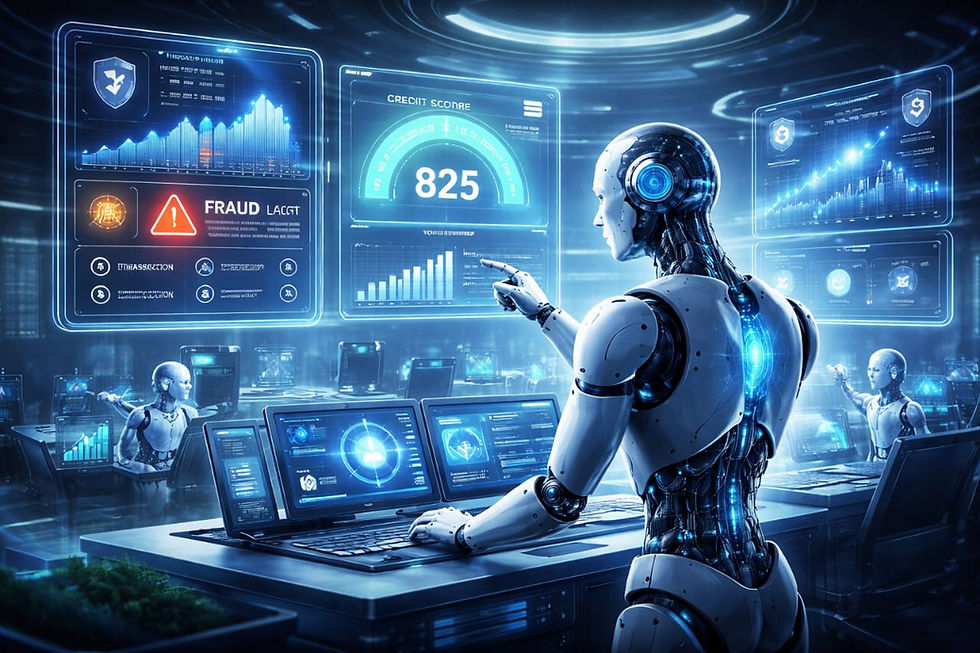 Artificial intelligence powering financial operations with autonomous credit scoring and fraud detection