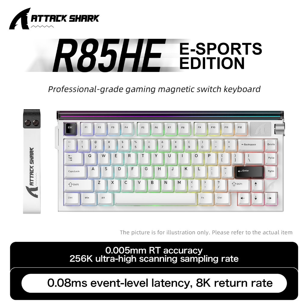 ATTACK SHARK R85HE Magnetic Axis Gaming Wire Keyboard 8KHz Rate 0.005mm RT Preci