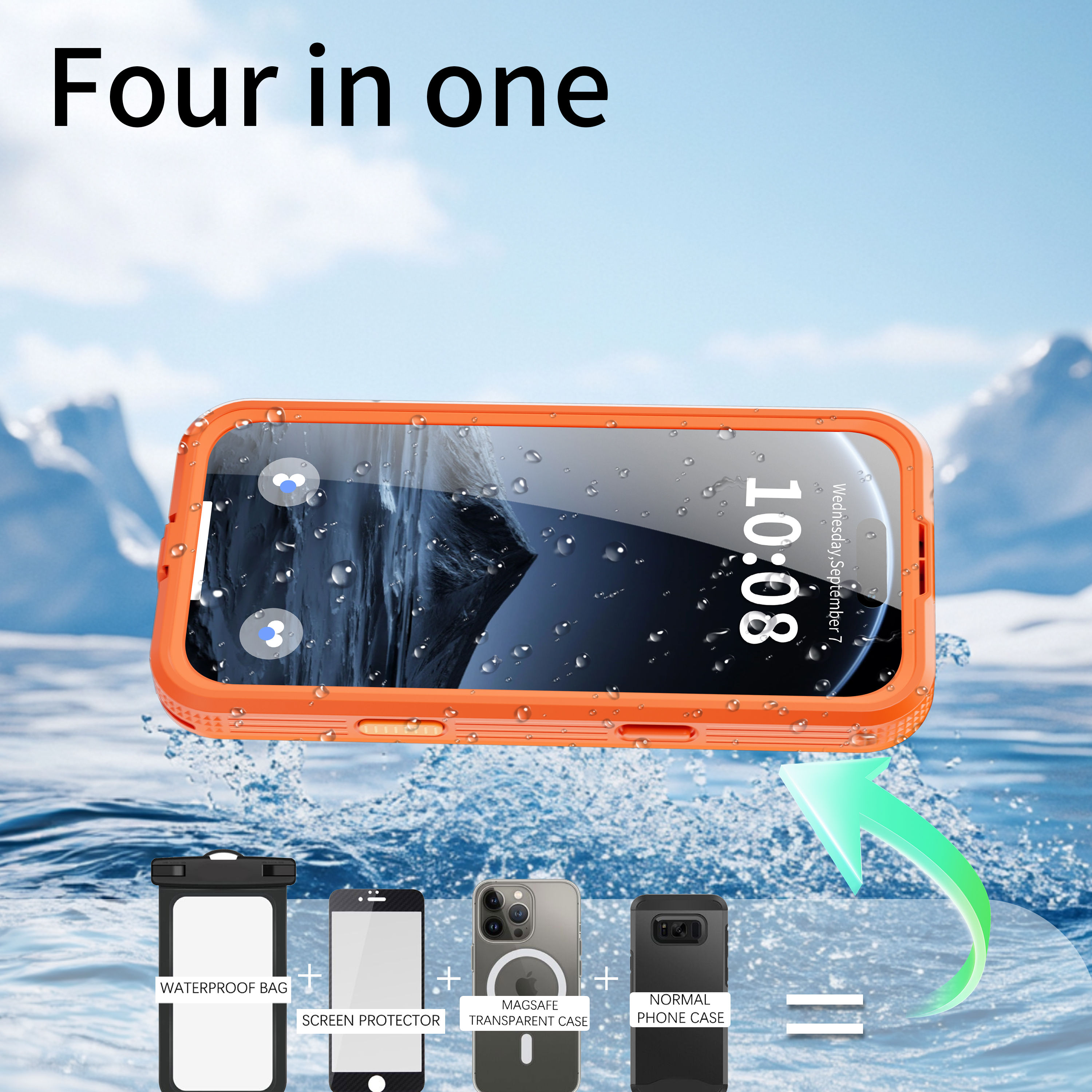 Shellbox IP68 Magnetic Waterproof Phone Case for Swimming & Diving - Compatible