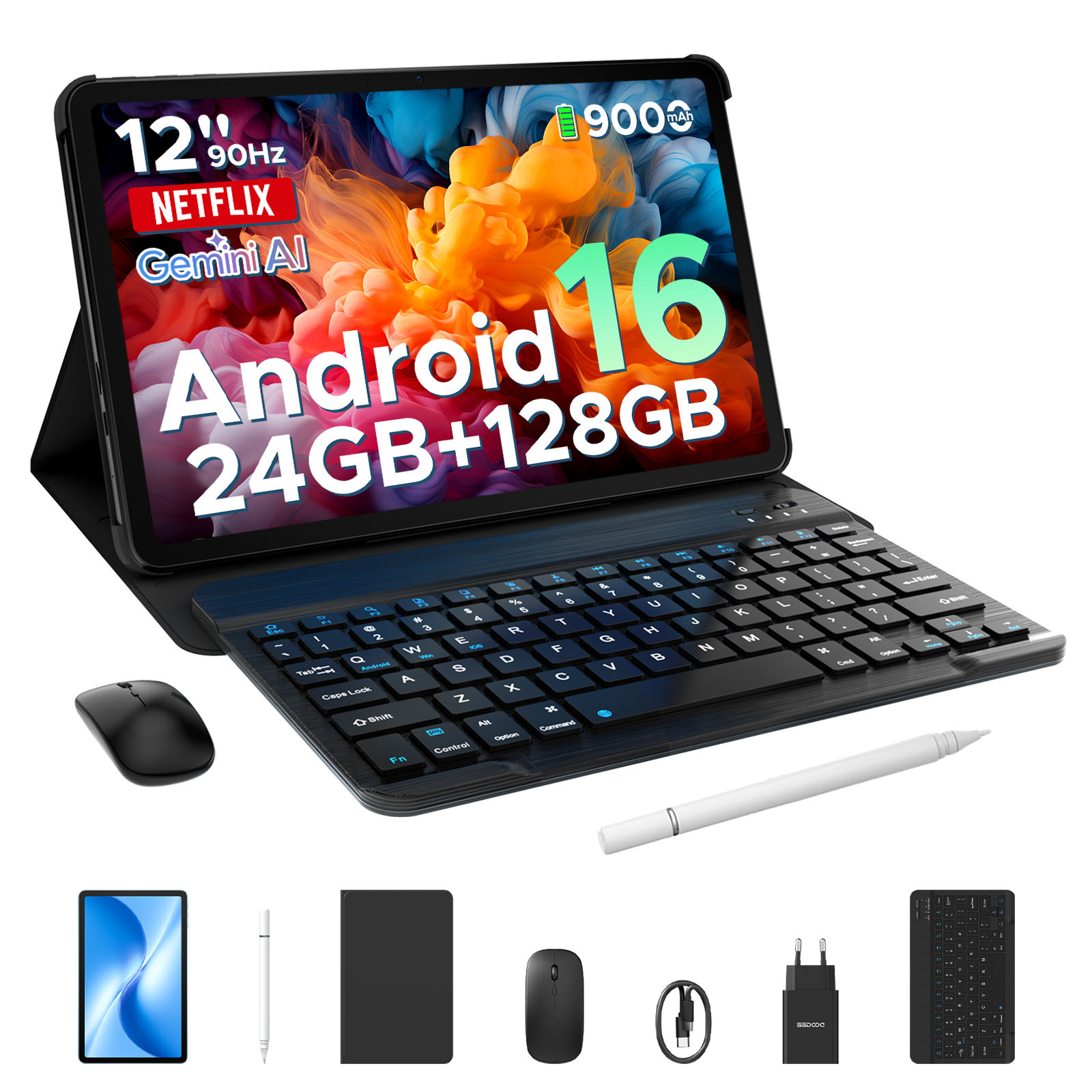 DOOGEE U12 Tablet PC Android 16 12'' S Display 24GB RAM (6GB+18GB) 128GB 9000mAh