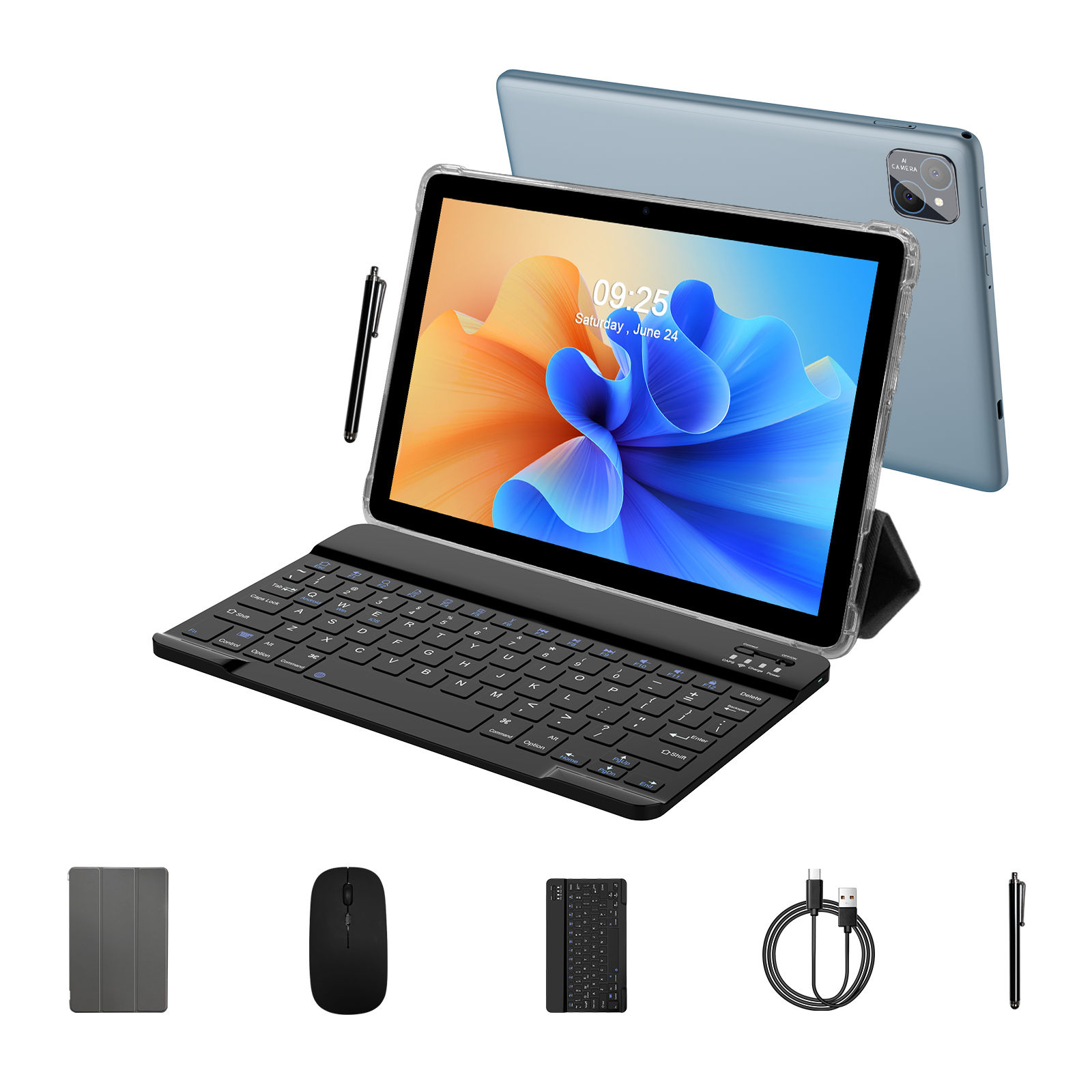 PRITOM Android 14 Tablet 10.1 Inch, 8GB(4+4 Expand) RAM + 128GB ROM, Octa Core,