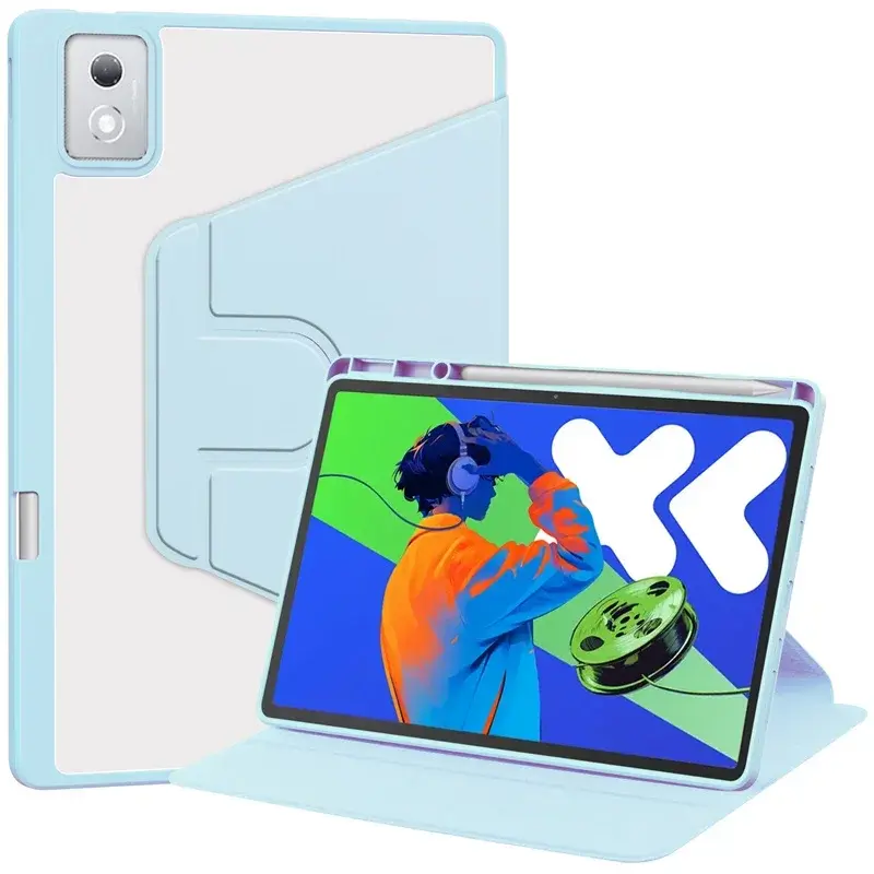 For Lenovo Idea Tab Pro Case with Pen Holder 360 Rotating Acrylic Clear Hard Tab