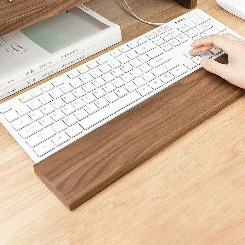 Wooden Keyboard Wrist Rest Walnut Mouse Pad Solid Mouse Pad Wrist Support Anti-S