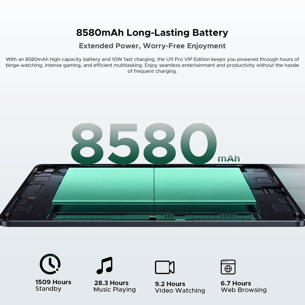 DOOGEE U11 Pro Android 15 Tablet 30GB(6+24) 256GB 11" HD 90Hz Display 8580mAh Ba