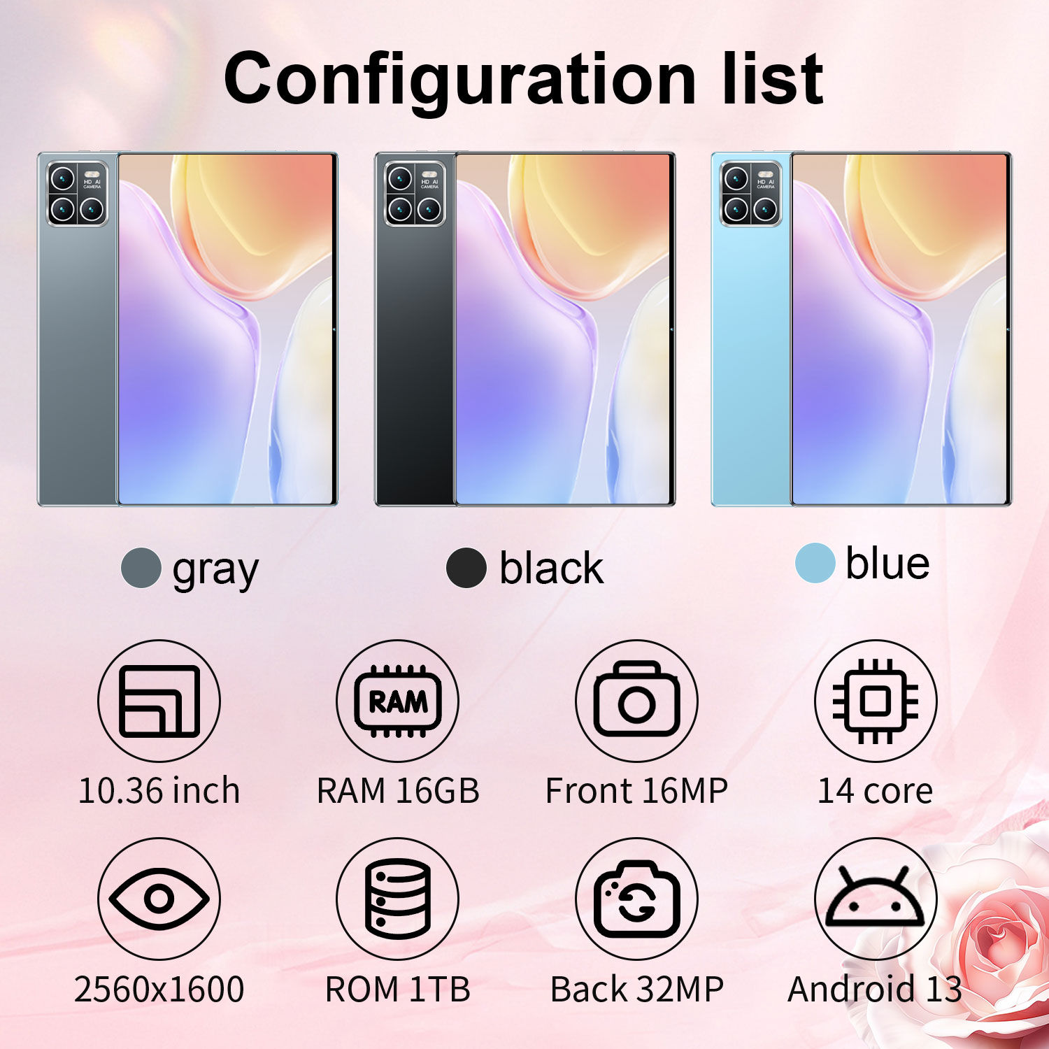 2026 Global New 10.36 inch tablet Android 14 Pad 13 Pro 16GB 1TB Snapdragon 8 Ge