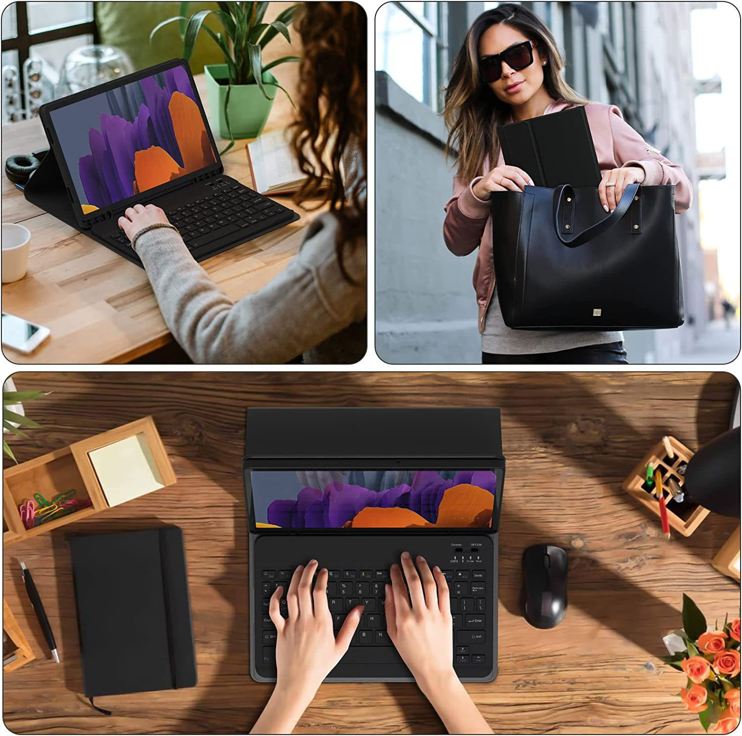 For iPad 5th 6th Generation 9.7 Inch Case with Keyboard,Detachable Wireless Keyb