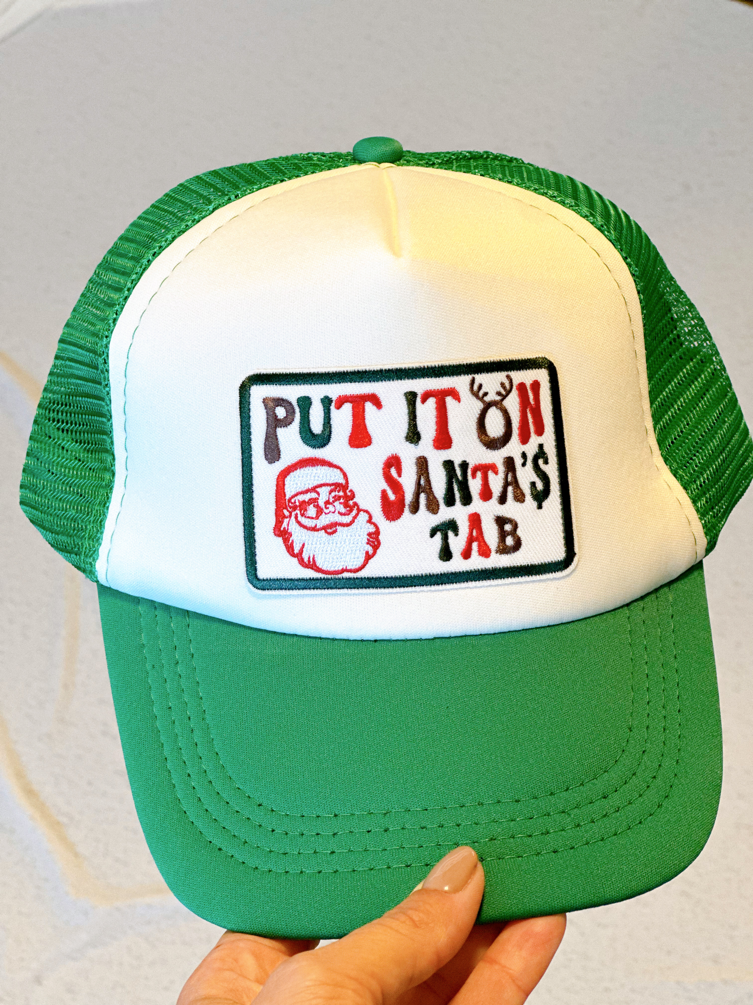 PUT IT ON SANTA'S TAB TRUCKER HAT