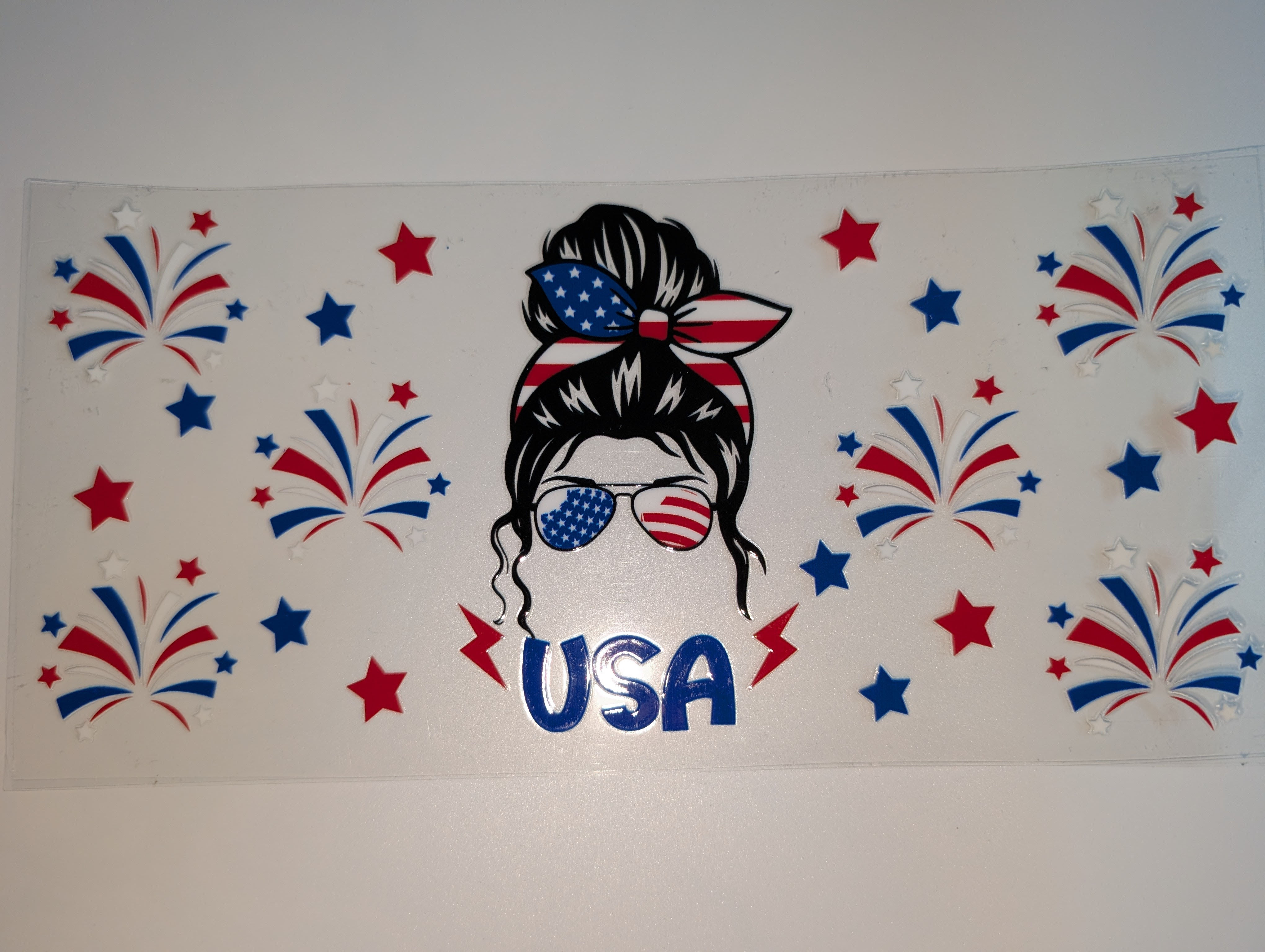 4th of July - Messy Bun