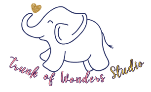 Decorative brand graphic for Trunk of Wonders website